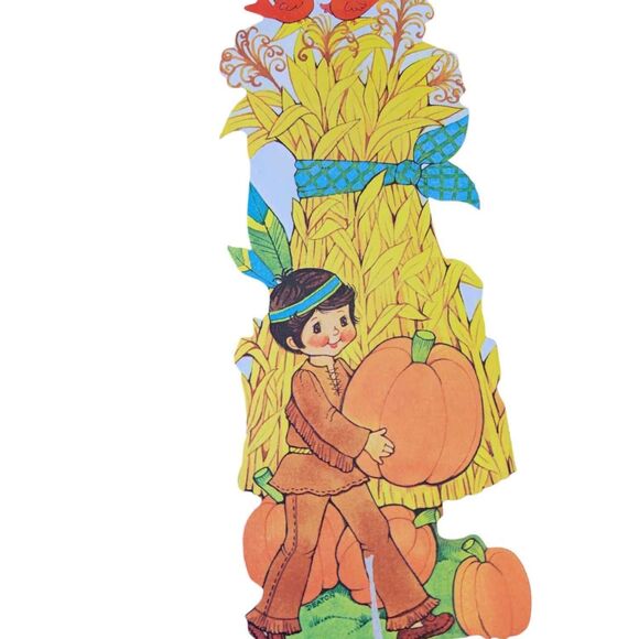 Lot of 6 Vintage Cardboard Cut-outs Thanksgiving - Picture 4 of 6